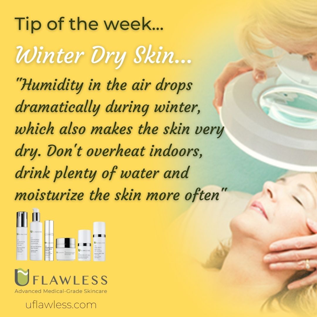 One Tip to keep the skin hydrated during winter months is to drink plenty of water